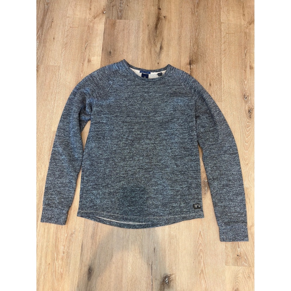 Scotch & Soda Tokyo Toujours Mens Large Blue Marl Raglan Sweatshirt Pullover